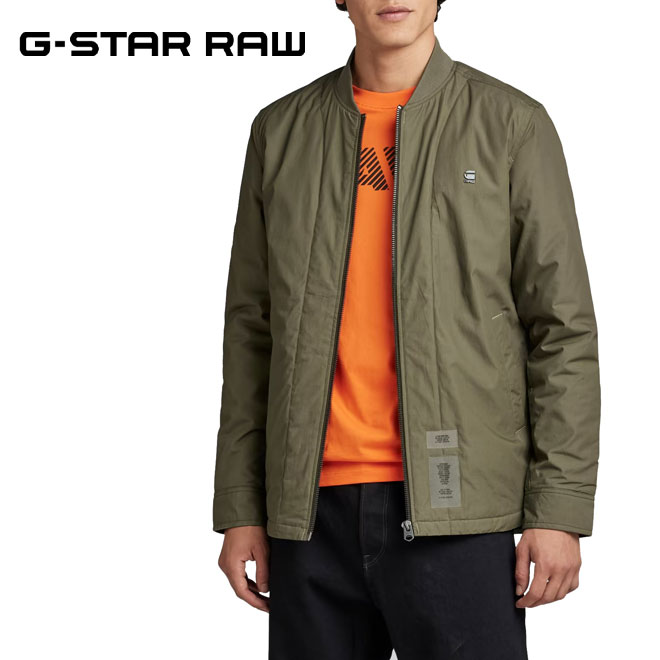 ジースターロゥ アウター メンズ ジースター ロウ 中綿ジャケット アウター MA-1タイプ シャツジャケット G-STAR RAW メンズ D22488-C442-723 10 DEGREES PADDED JACKET 秋冬 カーキ グリーン