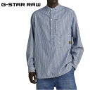 ジースターロー ジースター ロウ ストレートフィットプルオーバー 長袖シャツG-STAR RAW D24296-D322-D934 メンズ ストライプ プルオーバー レギュラーフィット G4A HALF PLACKET RELAXED SHIRT