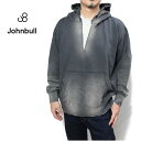 ジョンブル スウェットパーカー DENIM DELIGHT DAYS JOHN BULL JY254C02-030 ブラック メンズ ムラ染め ダメージ加工
