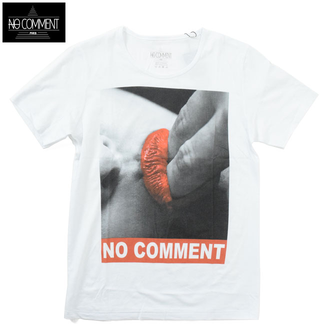 NO COMMENT PARIS プリントTシャツ 半袖 ホワイト LIP（ノーコメント パリ NC-TM-LTN21 メンズ WHITE クルーネック）