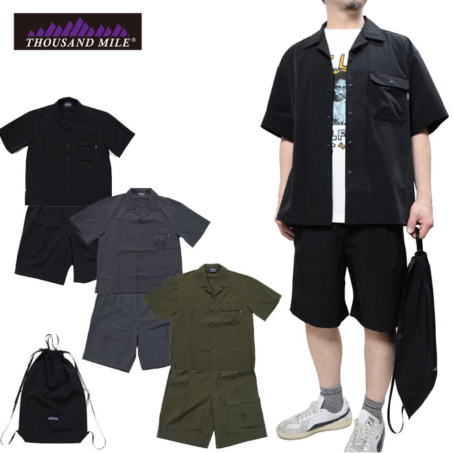 サウザンドマイル ショートスリーブシャツアンドショートパンツ 3点セット THOUSAND MILE メンズ TM251NP00021 SHORT SLEEVE...
