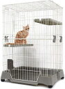 猫 キャット ケージ 2段 キャスター付き【マルカン キティケージ 1000 グレー CT-324】キャット ケージ 静か チンチラ ケージ キャットケージ 2...