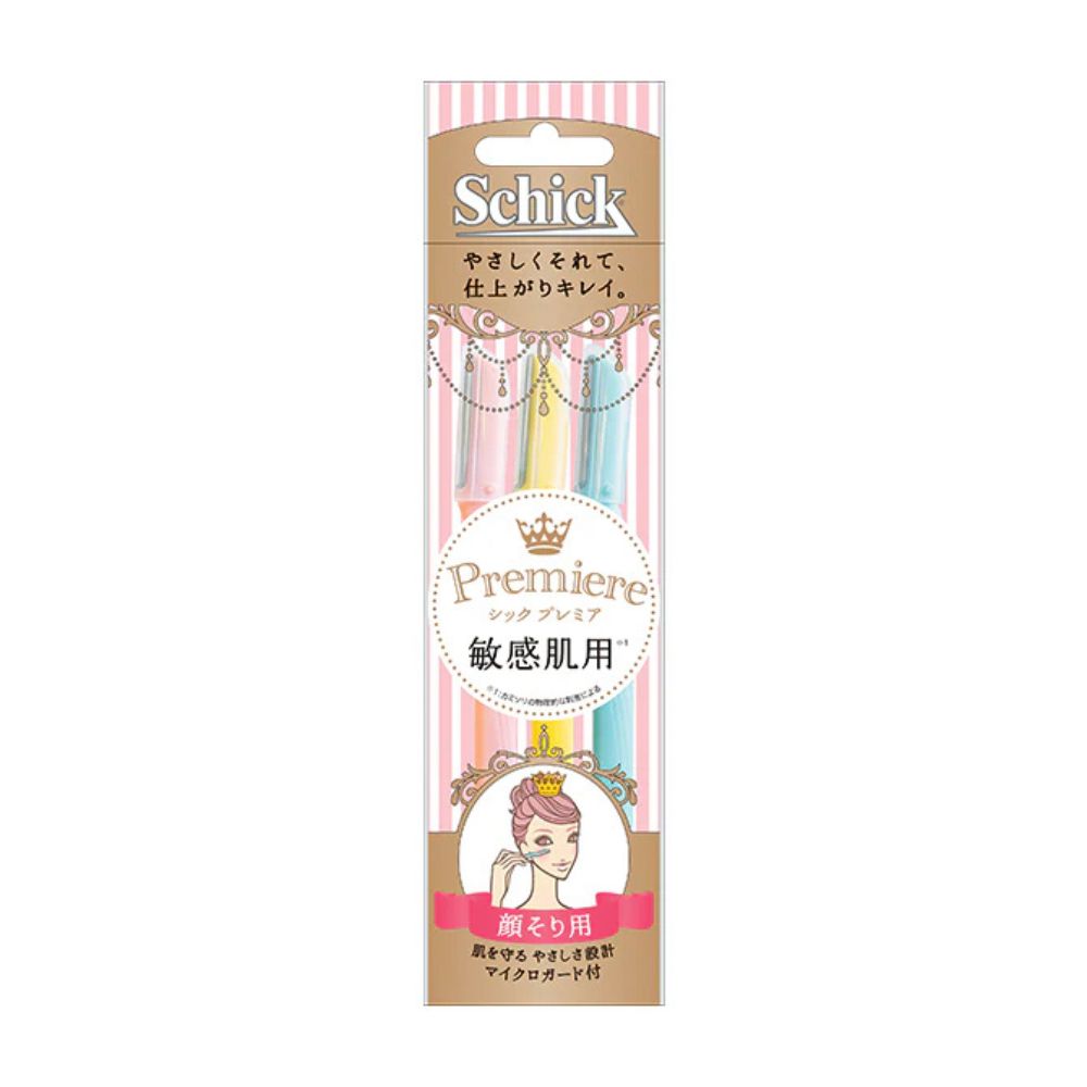 顔剃り カミソリ 敏感肌【Schick プレミア 敏感肌用 Lディスポ 3本入】顔 カミソリ 女性 フェイスシェーバー 女性 シック 敏感肌 産毛 産毛剃り 剃刀 かみそり カミソリ 顔そり フェイスケア シェービング 女性用 女性 レディース オシャレ おしゃれ 身だしなみ 旅行 人気