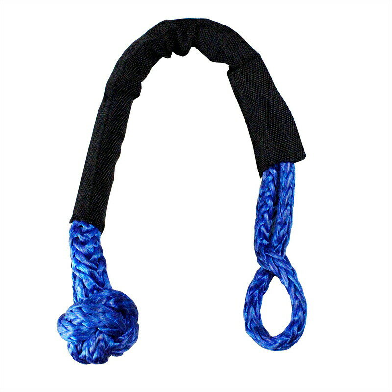 「ソフトシャックル 合成ロープ」 2点セット 12mm×56cm 破断強度17236KG 合成繊維 保護スリーブ付き オフロード 海洋 農業 工業 船 登山用