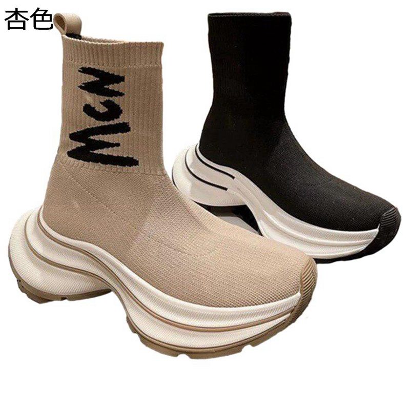 レディースブーツ ソックスブーツ プラットフォーム スニーカー 身長アップ ニット ブーティ ショートブーツ ハイヒール ハーフブーツ 弾力性 アンクル丈 おしゃれ ファッション カジュアル 秋冬靴