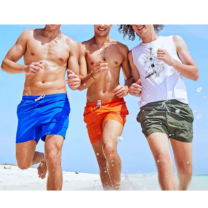サーフパンツ 短パン メンズ 水着 ビーチウェア 海水ショーツ メッシュインナー 多...