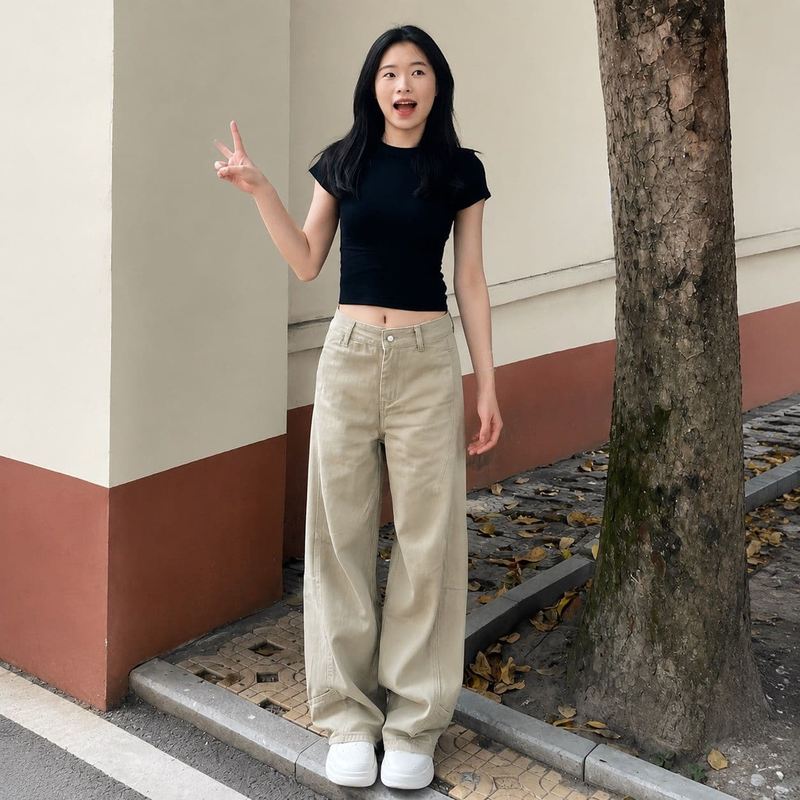 デニムワイドパンツ レディース ゆったり ハイウエスト ストレート ボトムス 体型...