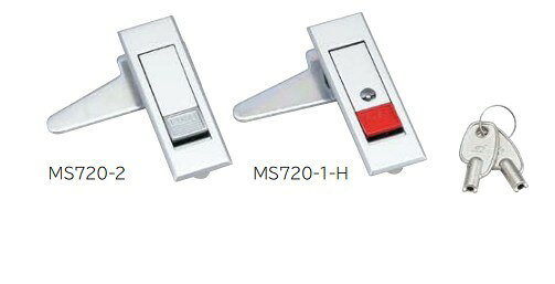 Rakuten - 平面ハンドル MS720 ナノ塗装 シルバー レッド 簡易ロック 付/なし スガツネ工業