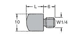 真鍮ダボ棚受 10mm W1/4 ニッケル GB オン 男 SOWA