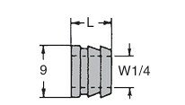 真鍮ダボ棚受 9mm W1/4 メン 女 SOWA