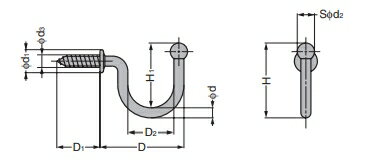 ステンレス鋼製玉付フック TF型 【TF-20】【TF-30】【TF-35】 球状 スガツネ工業 LAMP ランプ
