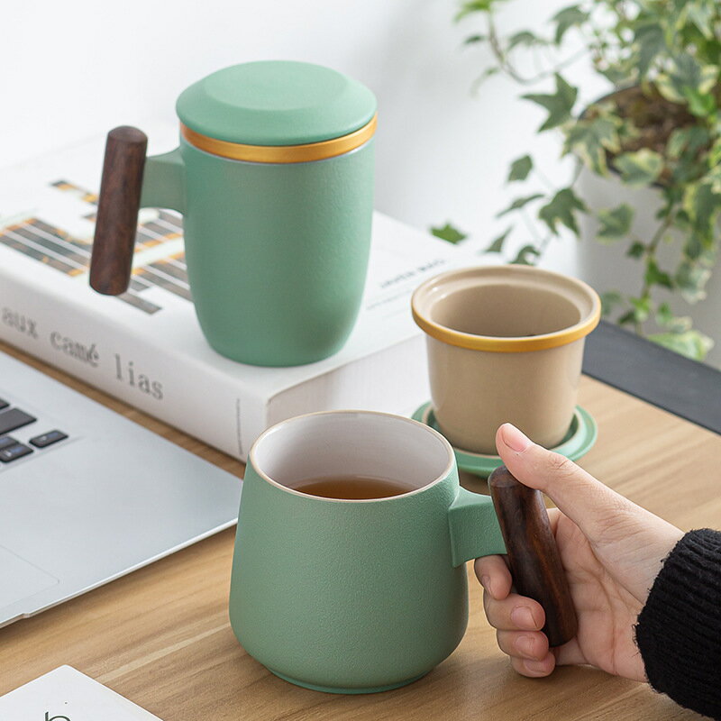 ティーカップ 茶飲み茶漉し付き ティーメーカー 茶ポット セラミック 陶器 茶器 おしゃれ 400ml 贈呈品 ギフト