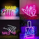 ネオンサイン Nail ネオンサイン オシャレ LEDネオンライトサイン Nails Neon Sign 美容室 店舗ネイルサロン 調光可能 ネイルLEDネオン...