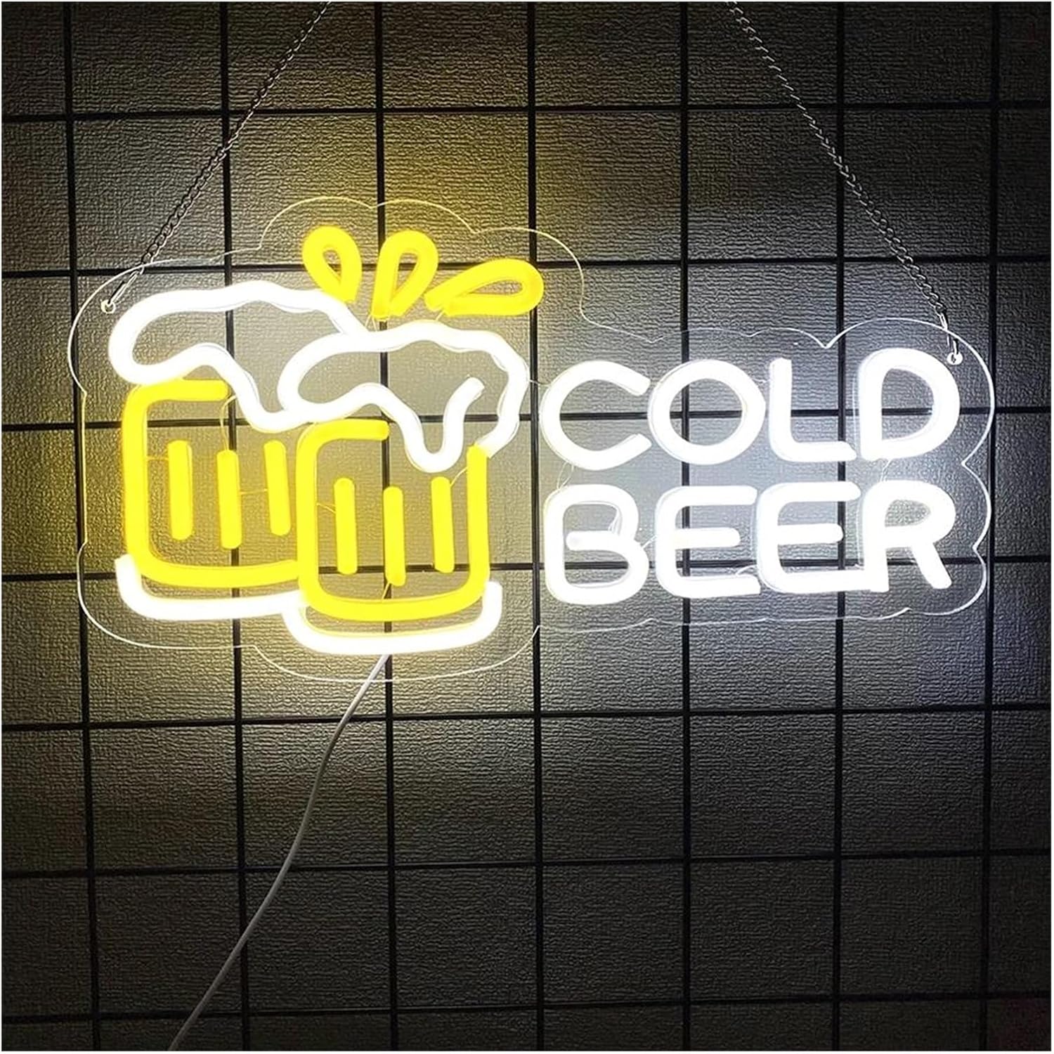 ビールネオンサイン COLD BEER 店内装飾 BEER看板 LEDネオン看板 光る看板 ネオンライト ネオン管 無段階調光 USB給電 壁掛け/吊り下げ両用...