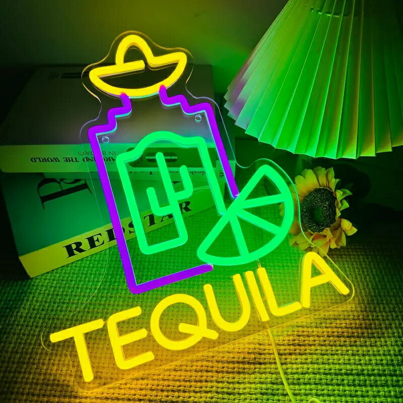 ネオンサイン テキーラ LEDネオン 調光可能 アップ看板 寝室装飾 USB電源 プレゼント ライトアップサイン 寝室 ホーム クラブ パーティー ゲームルーム...