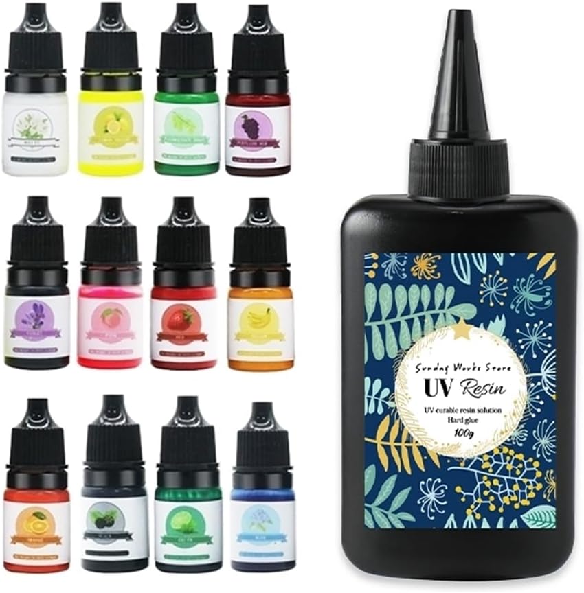 レジン13点セット レジン着色剤5ml×12色 レジン液 無臭 レジン着色剤12色セット 5ml レジン液黄変しない レジン液 大容量 黄変ゼロ レ..