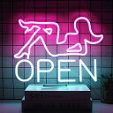 「ポイント還元率5%」オープンネオン看板 バーLED看板 ピンクレディースネオン看板 調光可 ネオンサイン お洒落 ヘアサロン OPENネオン 壁装飾オープンネ...