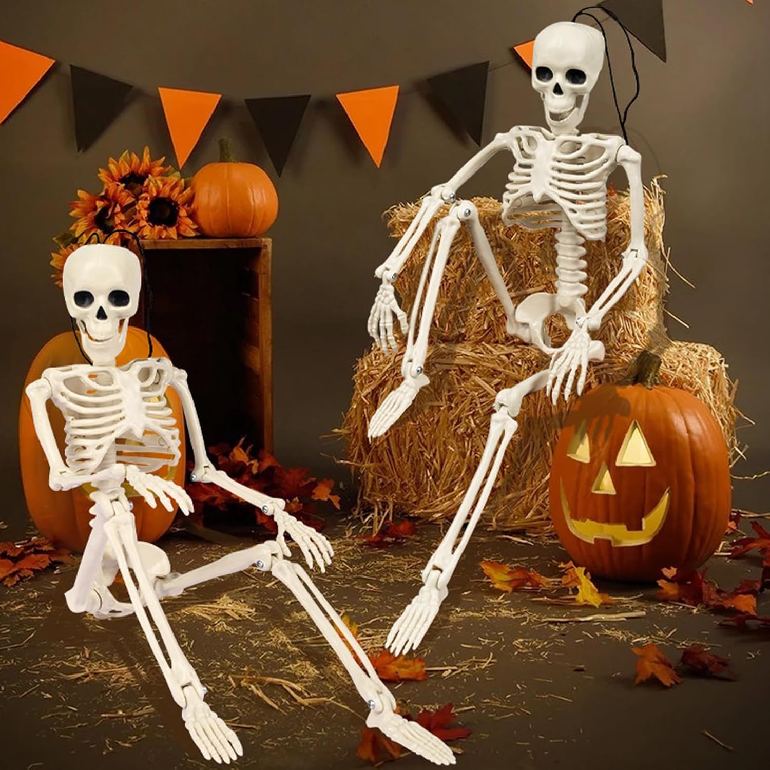 ハロウィン 骸骨 飾り 40cm/90cm/165cm 関節可動式 スケルトン 怖い お化け屋敷 髑髏 恐怖 ホラー デコレーション 雰囲気満点 装飾 道具 密...