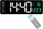 デジタル壁掛け時計 操作簡単 明るさ調整可能 リモコン付き 自動輝度調光 日付 週 温度 USB給電 LEDデジタル表示
