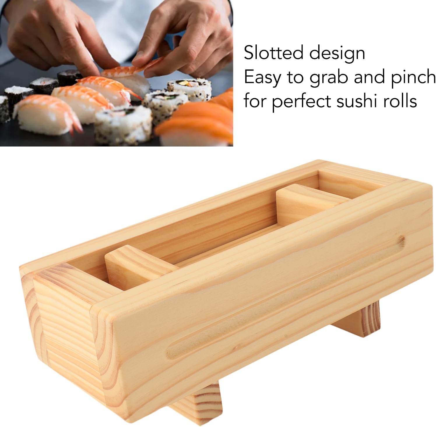 「10％OFFクーポン配布中」木製寿司プレス型、完璧な寿司ロールを素早く効率的に作るDIYツール、環境に優しく耐久性があり、使いやすくお手入れも簡単、家庭のキッチンレストランに最適