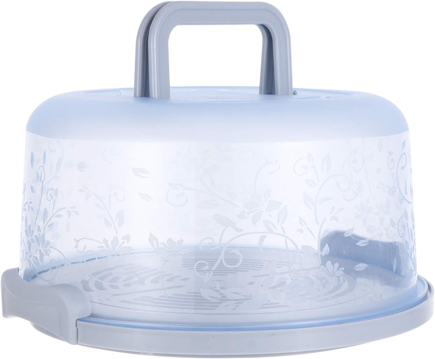 「10％OFFクーポン配布中」ケーキボックス 持ち運び 25cm ケーキスタンド 青 おしゃれ ふたつき 誕生日 プラスチック製 ヨーロップ風