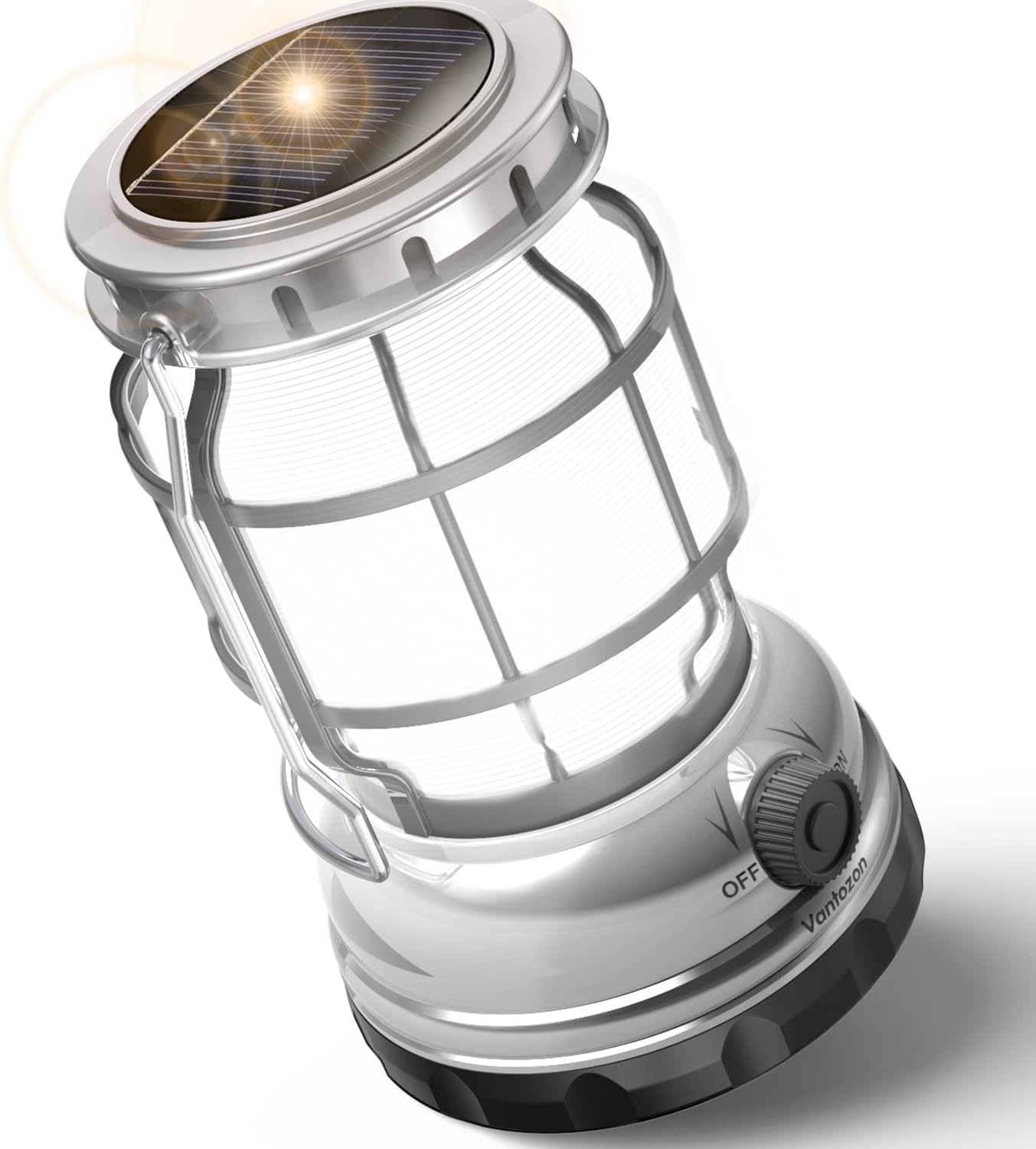 「ポイント還元率5%」LED ランタン USB充電式 ソーラー充電 高輝度 1000ルーメン 軽量 防水防滴仕様 キャンプランタン アウトドア 登山 夜釣り 防災 停電 緊急 非常用 (サイズ:10 x 10 x 16 cm; 340 g)