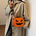 パンプキン ショルダーバッグ、女性用ハロウィン財布,かわいいカボチャ 形 バッグ - ノベルティデビルPUレザーウォレットバッグバットウィング携帯電話 口紅収納バッグ