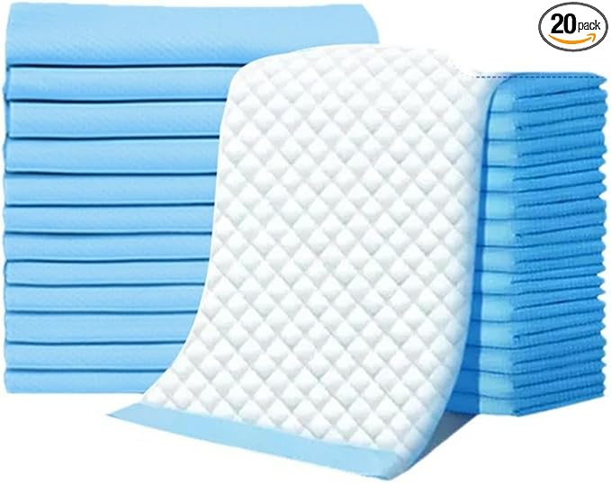 高齢者用防水シーツ 使い捨てシーツ 大人用授乳パッド 60*90CM (20枚(厚みのある素材)) 大人用 ケアパッド 尿漏れ 介護用シーツ 敷パッド 防水パッド 抗菌 ふとん安心 モレ防止 ベッド 洗浄 おねしょ対策 吸水シート 防水シーツ 介護用品