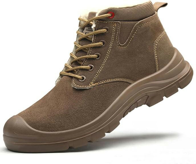 作業靴 ハイカット 安全靴 ボア付き 冬用 メンズ 裏起毛 つま先保護 鋼先芯入り 暖かい スニーカー おしゃれ 防滑 踏み抜き防止 滑り止め 保護性耐衝撃ミッドカット安全靴