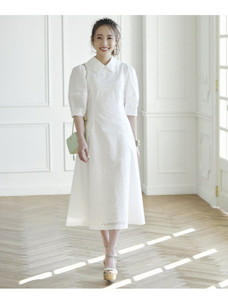 特価豊富な <プラスサイズ>ドラマティック刺繍ワンピース<M Maglie le cassetto*冨張愛> ef-de エフデ ワンピース 半袖ワンピース*:INED/イネド 新品超歓迎