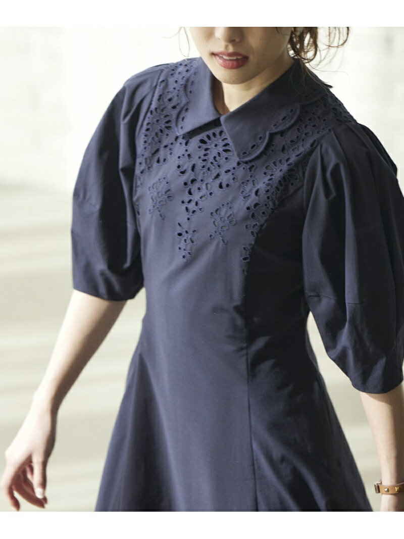 特価豊富な <プラスサイズ>ドラマティック刺繍ワンピース<M Maglie le cassetto*冨張愛> ef-de エフデ ワンピース 半袖ワンピース*:INED/イネド 新品超歓迎