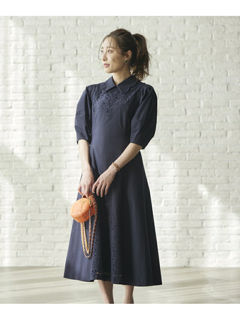 特価豊富な <プラスサイズ>ドラマティック刺繍ワンピース<M Maglie le cassetto*冨張愛> ef-de エフデ ワンピース 半袖ワンピース*:INED/イネド 新品超歓迎