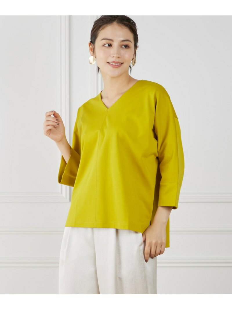 【SALE／50%OFF】《WEB限定》Vネックドルマンカットソー INED イネド トップス カットソー・Tシャツ ブラック カーキグリーン ホワイト【RBA_E】【送料無料】[Rakuten Fashion]