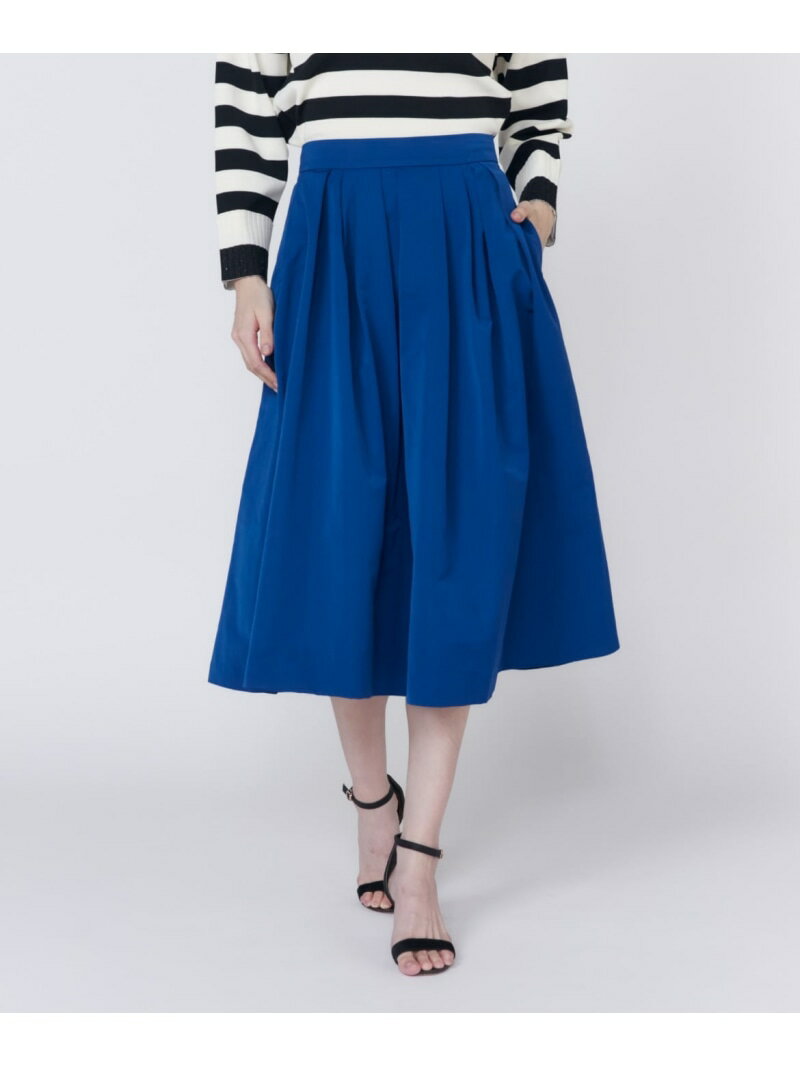 【SALE／50%OFF】タックボリュームスカート Maglie par ef-de マーリエ ル カセット スカート ロング・マキシスカート ブルー【RBA_E】【送料無料】[Rakuten Fashion]