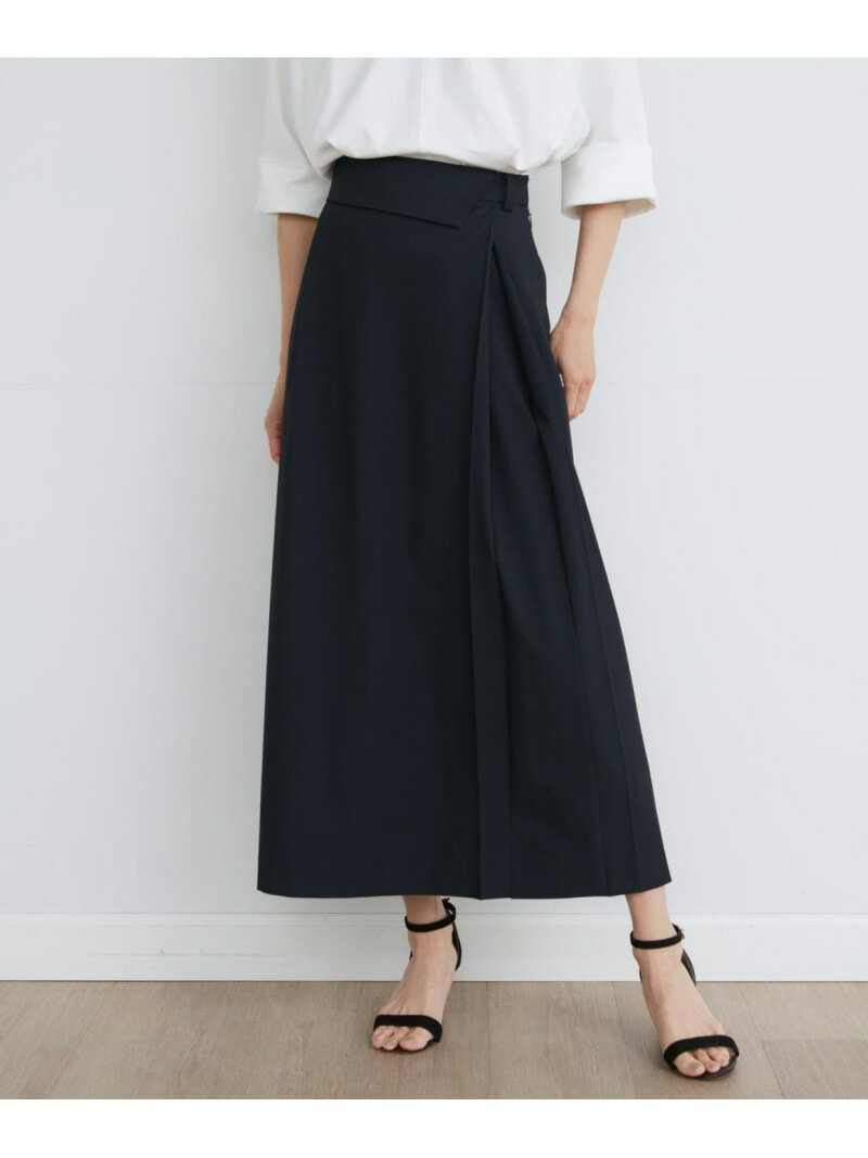 【SALE／65%OFF】2WAYストレッチラップ風スカート INED イネド スカート ロング・マキシスカート ネイビー グレー【RBA_E】【送料無料】[Rakuten Fashion]のサムネイル