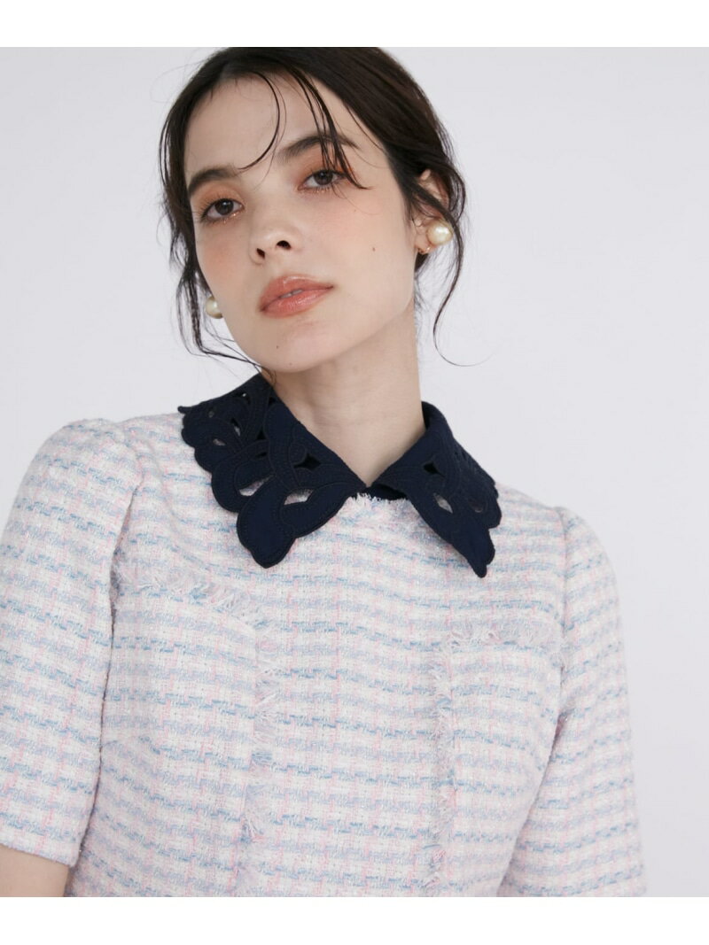 ヴィンテージ風レース刺しゅう付け衿 Maglie par ef-de マーリエ ル カセット ファッション雑貨 付け襟 ホワイト ネイビー【送料無料】[Raku...