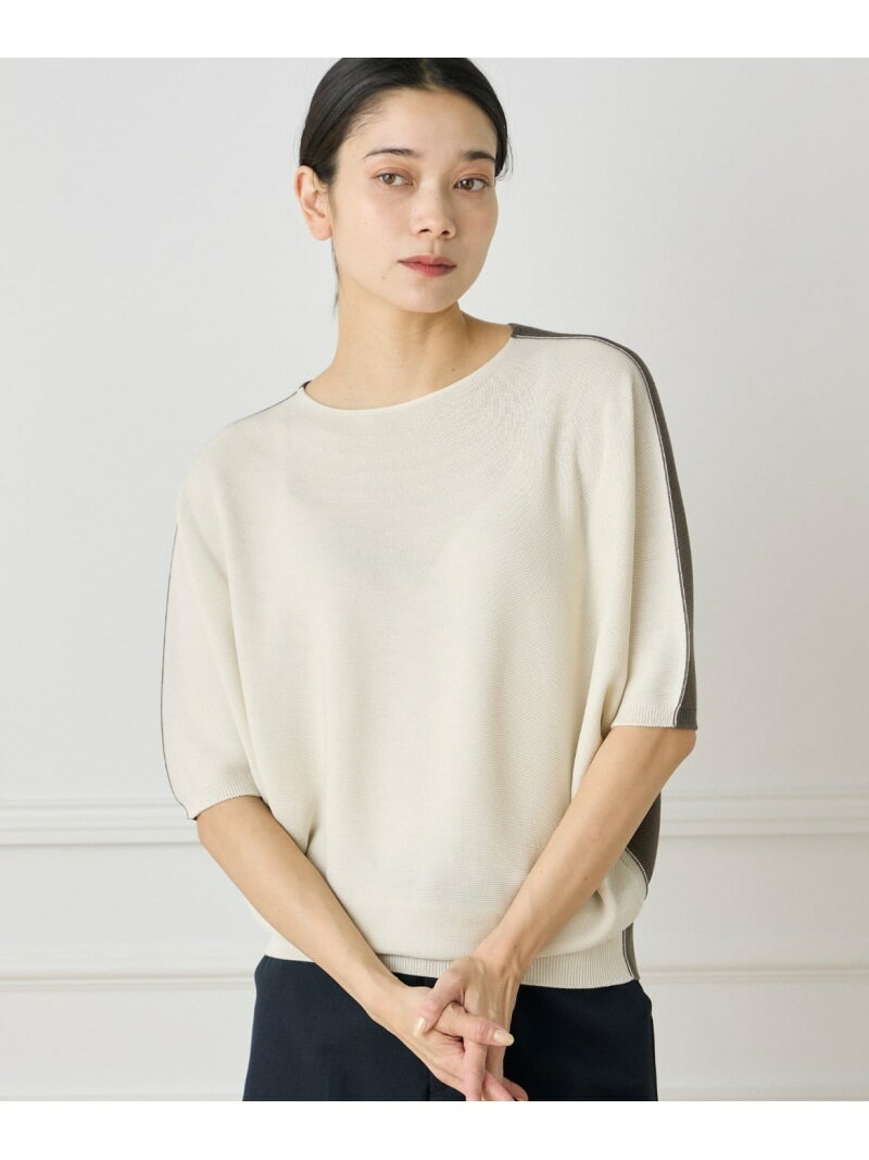 【SALE／30%OFF】5分袖ドルマンスリーブニット《Cuoo》 INED イネド トップス ニット ホワイト カーキグリーン オレンジ ブルー【RBA_E】【送料無料】[Rakuten Fashion]のサムネイル