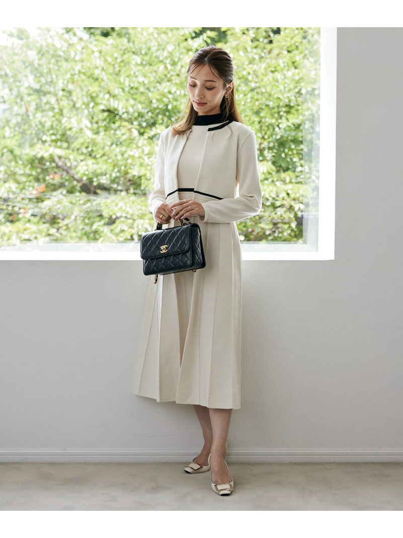 《M Maglie le cassetto》バイカラーニットワンピース Maglie par ef-de マーリエ ル カセット ワンピ..