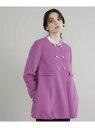 【SALE／60 OFF】《大きいサイズ》パールボタンミドルコート Maglie par ef-de マーリエ ル カセット ジャケット アウター その他のジャケット アウター ピンク ブラック グレー【RBA_E】【送料無料】 Rakuten Fashion