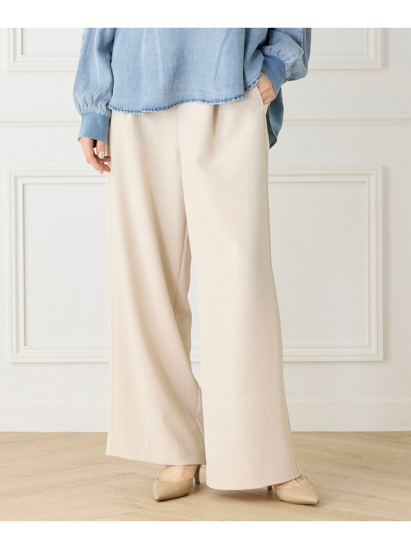 イージーワイドパンツ INED イネド パンツ ジャージ・スウェットパンツ ベージュ グレー カーキグリーン【送料無料】[Rakuten Fashion]