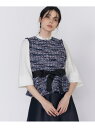 【SALE/10%OFF】《大きいサイズ》ファンシーツイードペプラムブラウス《M Maglie le cassetto》 Maglie par ef-de マー...
