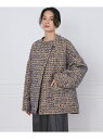 TOURNIERツィードハーフコート《la veille by SUPERIOR CLOSET》 INED イネド ジャケット・アウター ピーコート イエロー【...