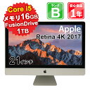 【4/29-5/1 限定11%OFFクーポン開催中】【中古】 中古 パソコン デスクトップパソコン Apple iMac Retina 4K 2017 A1418 Core i5-7500 3.4GHz メモリ16GB FusionDrive1TB 21インチ MacOS Sierra WebCamera有 1年保証【ヤマダ ホールディングスグループ】