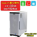 【レビュー特典:Office】【中古】FRONTIER BTOパソコン Core i7-12700KF メモリ32GB SSD1024GB NVIDIA GeF...