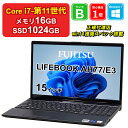 【レビュー特典:Office】【中古】FUJITSU LIFEBOOK AH77/E3 FMVA77E3B Core i7-1165G7 メモリ16GB SSD...