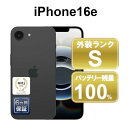 【月末月初セール】【全品11%OFFクーポン】【レビュー特典:延長保証】【中古】Apple iPhone16e 128GB MD1Q4J/A ブラック【Soft...