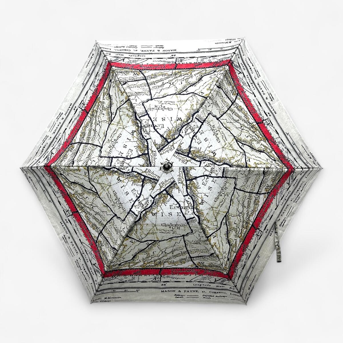 【完全遮光 遮熱】晴雨兼用 折りたたみ日傘 epice paris おしゃれ 大人リッチ | アンティーク地図柄 2W..