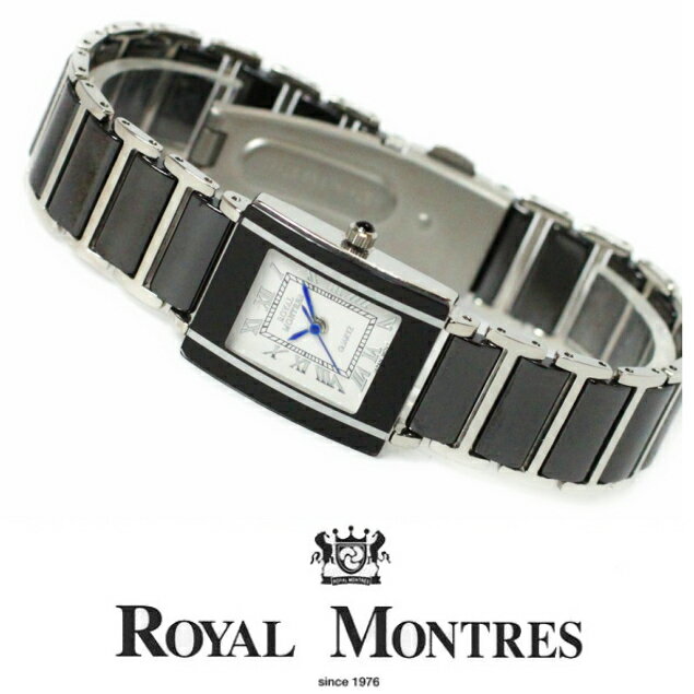 楽天腕時計 財布 ショップK＆Yu【セラミックベルト】 【ロイヤルモントレス Royal Montres】 レディース腕時計 通販 K&Yu 母の日 プレゼント 【セラミックベルト】 rm200l-sbk （シルバーライン ブラック×ホワイト） Forever Love [正規品] [デザインウォッチ ゴージャス 円 [おしゃれ]