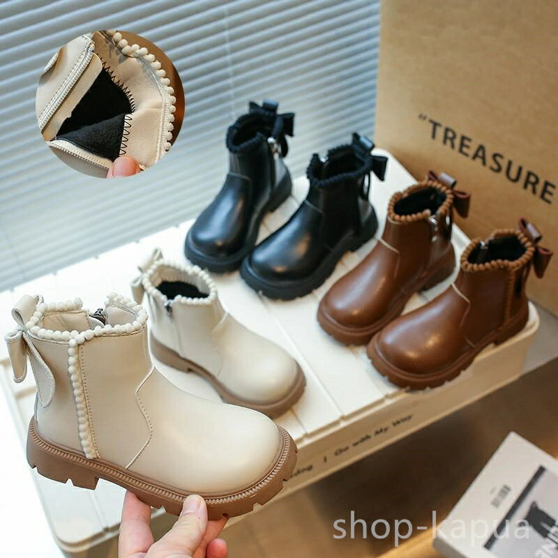 【送料無料】おしゃれ ショートブーツ 編み上げ レースアップブーツ ベビー ジュニア シューズ 蝶結び 男の子 女の子 靴 子供 キッズ ブーツ