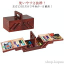 【送料無料】おしゃれ アンティーク 裁縫箱 手作り 手芸 天然木 大容量 道具箱 裁縫道具入れ プレゼント ハンドル 取っ手 付き ソーイング